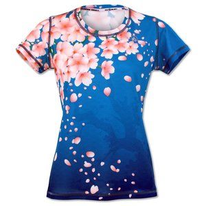 INKnBURN Women XL (10-12) CHERRY BLOSSOM CLASSIC TECH SHIRT SS Running Top VGUC